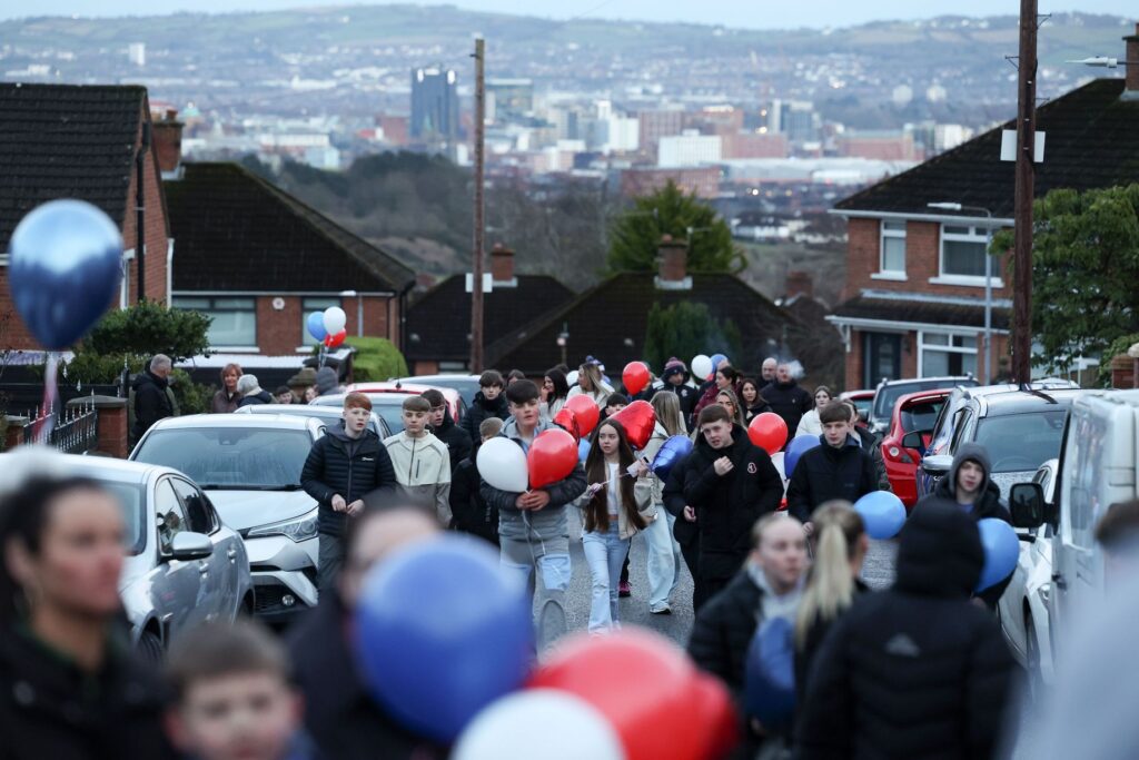 In photos: Hundreds honour 'Forever 11' Mason Keilhauer at Belfast vigil